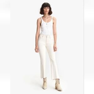 MOTHER High-Rise Straight Leg Jeans in Cream